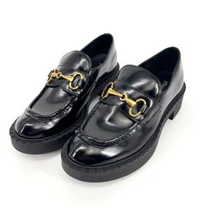 Jeffery Campbell‎ Portina Platform Loafer Black Horse-bit Size 8